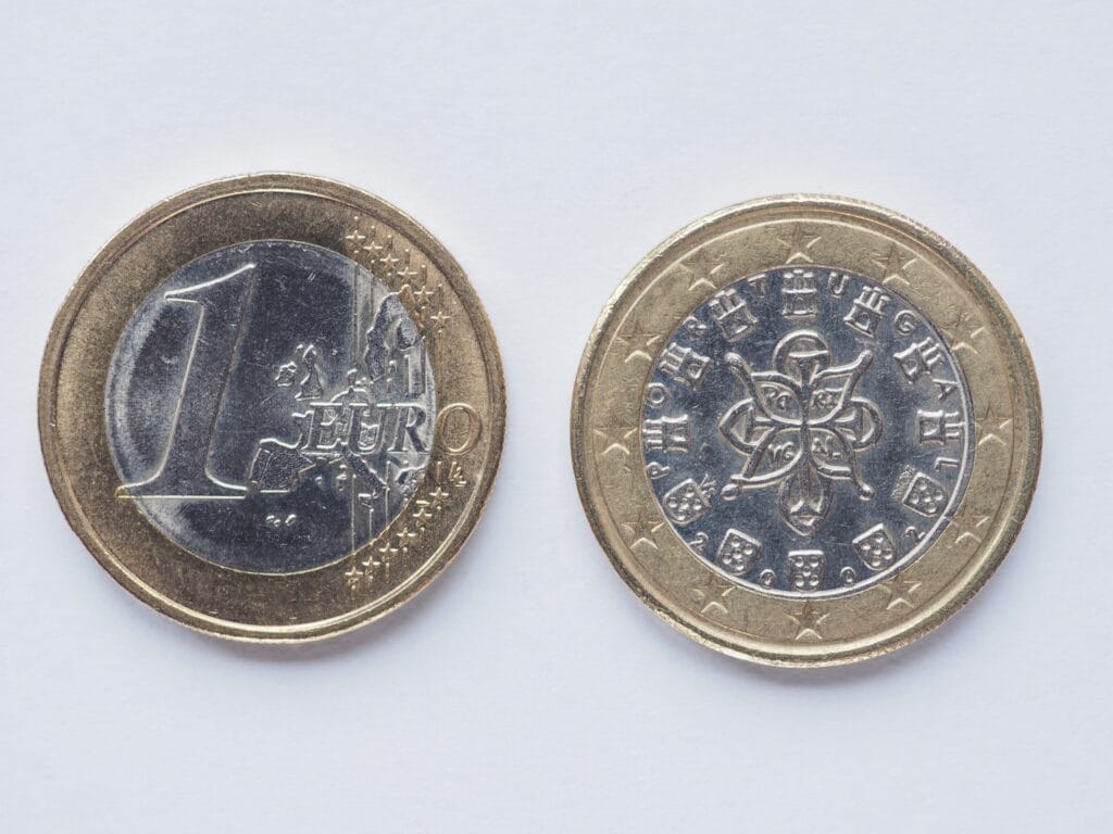The Euro coin in Portugal has an old royal seal on the back side.