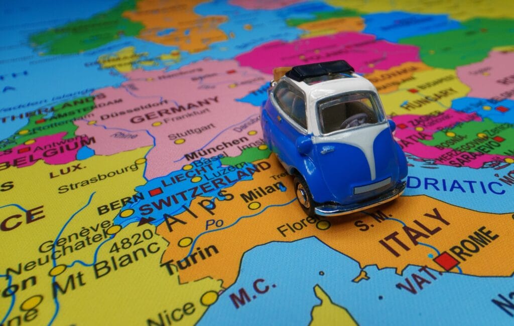 Rent a car to travel across Europe. Not all European cars are small.